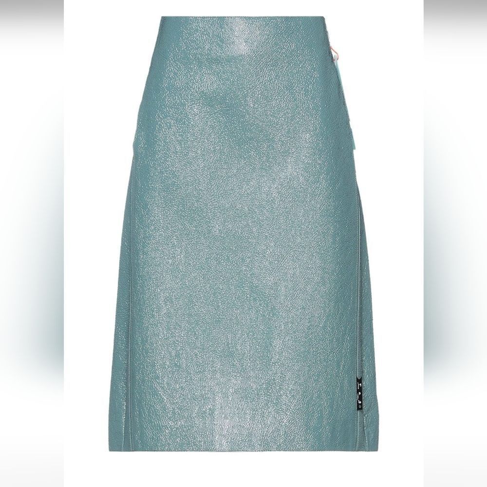 NWT OFF-WHITE leather midi skirt size 6